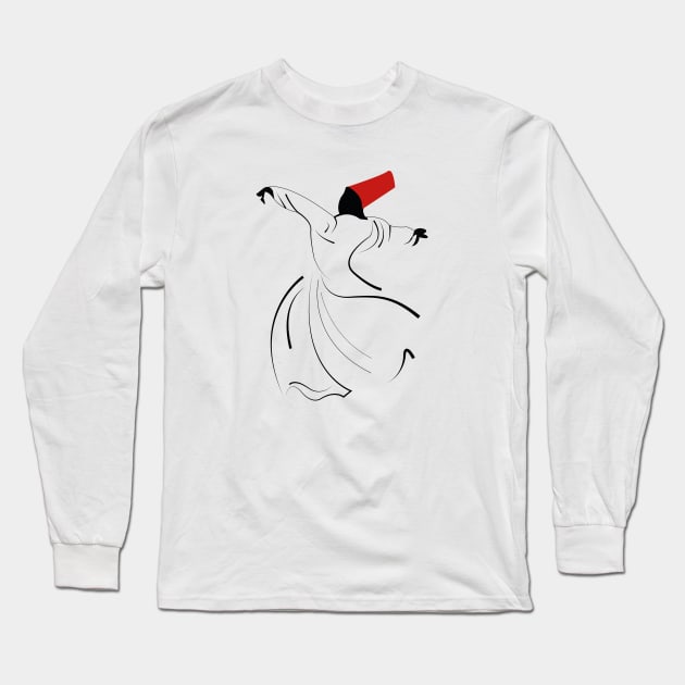 Sufi / Rumi Style Art Long Sleeve T-Shirt by Ghori Arts